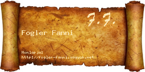 Fogler Fanni névjegykártya