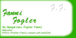 fanni fogler business card
